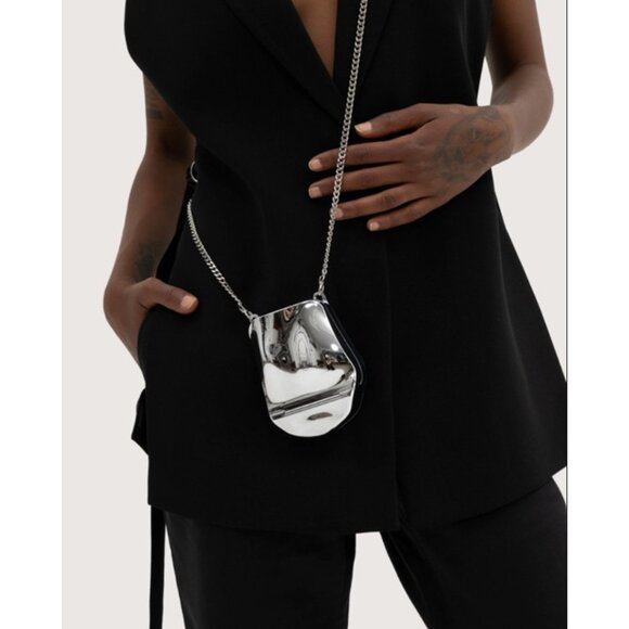 Published As Galvanized ABS Chrome Coin Purse Steel Chain & Flocking NWT! $335 - Picture 1 of 6
